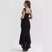 Women's Clothing Solid Color Suspender Low Neck Showing Chest Pleated Hip Fishtail Printed Dress_ecoleips.com