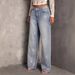 Women's Mid-Rise Wide Leg Jeans Retro Style Stamped Detailing Exclusive Cross Border Collection_ecoleips.com