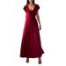 Women's Clothing Summer New Solid Color Lotus Leaf Sleeve French Dress High End Mid Length Skirt_ecoleips.com