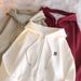 Real Shot Of Women's Hooded Zip-up Fleece-lined Thickened Sweatshirt For Autumn And Winter, Loose Long-sleeve Top,_ecoleips.com