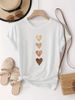 European And American Cross-border Foreign Trade Women's Clothing, Simple Heart-printed Round-neck Short-sleeve T-shirt_ecoleips.com