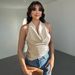 Women's Sexy Backless Slim Fit Strapless Top Solid Color Tie-Up Fashionable Hot Girl Spring Summer_ecoleips.com