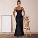 Women's Clothing Pure Color Lace Up Sleeveless Suspender Skirt For Women Summer New Style Personality Backless Waist Hip Fishtail Long Skirt_ecoleips.com