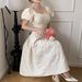 Elegant A-Line Summer Dress for Women Sweetheart Neck Soft Midi Dress with Ruffle Hem_ecoleips.com