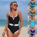 Women's Clothing One Piece Swimsuit With Detachable Waistband Sexy Vacation Suit Fits True To Size_ecoleips.com