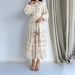 Modest Abaya Dress Bohemian Floral Maxi Dress – Tiered Ruffles & Belted Waist – Long Sleeve Boho Dress_ecoleips.com