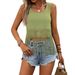 Women's Clothing American Style Tassel Hollow Mesh Beach Vest Top Spot_ecoleips.com