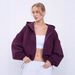 Women's Casual Solid Color Hoodie Waist Jacket Long Sleeve Short Jacket Zipper Cardigan Sweater_ecoleips.com