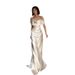 French-style White Off-shoulder Light 2026 New Winter Satin Bride Wedding Reception Banquet Evening Dress For Women_ecoleips.com