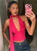 Weird Puss Scarf Tank Tops Women Backless Irregular Summer Trend Hottie Hipster Trend Sexy Wild Classic Streetwear Basic Vest_ecoleips.com
