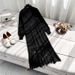 Women's plus Size Knitted Sweater Dress Solid Color Long Sleeve Lace Trimmed Knee-Length Loose Fitting Sweater for Autumn Winter 300+ Lbs_ecoleips.com