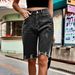 2025s 2025 New Fashion Denim Ripped Cropped Pants With Frayed Hem For Women_ecoleips.com
