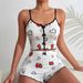 2025 New Products Heart shaped Printed Contrast Color Home Clothes Front Slit Suspender Pajamas Set_ecoleips.com