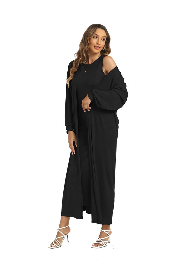 Verve Muslim Women's Clothing Two-Piece Loose Plus Size Sexy Vest Dress Abaya_ecoleips.com