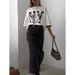 100% Cotton American Style Popular Printed Short Sleeve T-Shirt For Women Ins Design Casual Versatile Trendy Couple_ecoleips.com
