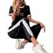 Women's Leopard Print Bow Print Summer Fashion Casual Set Short Sleeve Trendy Wild Clothing_ecoleips.com