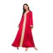 Verve 011 Dubai Long Robe Gold Embroidered Lace Fashion Muslim Women's Dress_ecoleips.com