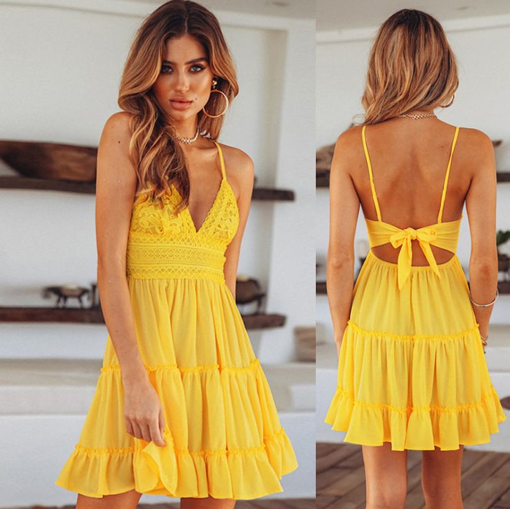 Women's Clothing Dress Sexy Lace Suspenders Splicing_ecoleips.com