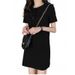 Summer Korean Style mid Length Dress for Women Solid Color One Piece Foreign Trade Clothing New 2026_ecoleips.com