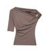 Aria Basics Aria Basics Cross-border Women's Clothing With Metal Embellishments, Asymmetrical Pullover Top, Summer European And American Style,_ecoleips.com
