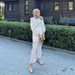 Women's Clothing Autumn Wrinkled Long Sleeved Lace Up Shirt Straight Long Casual Suit_ecoleips.com