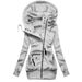 2026 European And American Foreign Trade Autumn Winter New Women's Clothing Patchwork Drawstring Pocket Hooded Slim_ecoleips.com