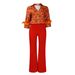D541 Women's Printed Long Sleeve Shirt Elegant Wide Leg Pants Fashion Set_ecoleips.com