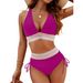 Women's Clothing Split Swimsuit Sexy Bikini High Waist Belly Cover Halter Neck Tight Swimsuit_ecoleips.com