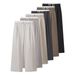 Women's Fashion Wide-Leg Pants – Stylish Double-Waist Trousers For Casual & Office Wear (Blue, Brown, Black, Beige, Gray, Cream Stripe)_ecoleips.com