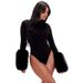 Spring And Autumn Women's Sexy Wind Cuff Splicing Hair Solid Color Tights Women's_ecoleips.com