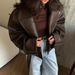 "Designer Cropped PU Leather Jacket For Women - Retro Notch Lapel With Adjustable Belt, Wrinkle-Resistant Faux Leather Coat, Street Style Essential_ecoleips.com