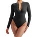 Women's Clothing No Chest Pad Seamless Zipper Long Sleeved Yoga Suit Casual Sports Jumpsuit Threaded Body Shaper Custom_ecoleips.com