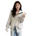 Autumn And Winter Plus-Size Large Plate Design Sense Niche Lazy Style Gray Knitted Cardigan With Sweater Girl_ecoleips.com