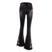 Women's Clothing Elastic Heavy Industry Embroidered Flower Flared Pants Black Jeans Trousers For Women_ecoleips.com