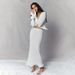 WG086 Spring 2025 Design-Wave Hem Long Skirt Women's Solid Color Knit Two-Piece Set_ecoleips.com