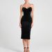Velvet Strappy Bodycon Dress - Elegant V-Neck Backless Midi Dress For Women, Stretchy & Flattering Fit, Party & Evening Wear_ecoleips.com
