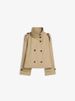 Women's Clothing Elegant Double-Breasted Belted Short Trench Coat Stylish Stand Collar, Slim Fit, Streetwear Fashion (Khaki, Burgundy, Army Green)_ecoleips.com