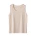 Autumn And Winter 100% Pure Wool Knitted Camisole For Women, Thickened Round Neck, Simple Slim-fit Sleeveless Base Shirt_ecoleips.com