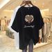 Women's Loose Fit Short Sleeve T-Shirt Plus Size Casual Printed Tummy Concealing Summer Top New Style_ecoleips.com