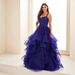 Women's Clothing Ethereal Strapless Ball Gown For Vocal Auditions & Garden Soirées – Tiered Tulle Dress With Floral Lace Appliqués (XS-XXXL)_ecoleips.com