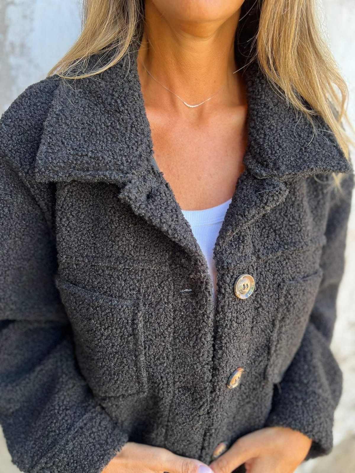 -Autumn-Winter Lapel Single-Breasted Lambswool Coat_ecoleips.com