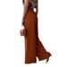 Women's Clothing Thin Trousers Solid Color Loose Pleated Wide Leg Casual Trousers Elastic Waist_ecoleips.com