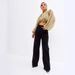 Women's Wide-Leg Denim Pants - High Waist Flowy Trousers, Classic Black, Comfortable Cotton Blend For Office & Casual (Sizes 25-32)_ecoleips.com