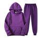 Men's & Women's Solid Color Hoodie Sweatshirt & Jogger Pants Set - Cozy Fleece Pullover With Ribbed Hem, Streetwear Casual Outfit, Unisex Loungewear_ecoleips.com