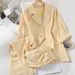 Women's Clothing Fashion Summer Loose Suit Collar Three Quarter Sleeve Jacket Nine Point Wide Leg Pants Suspenders Three Piece Suit_ecoleips.com