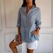 Women's Clothing New Single Breasted Pleated Lapel Shirt Women's Solid Color Roll Up Sleeve Top_ecoleips.com
