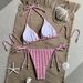 Solid Color Knit Bikini Set – Soft Stretch Swimwear For Women | Minimalist Beach & Pool Essentials_ecoleips.com