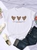 European And American Cross-border Foreign Trade Women's Clothing, Simple Heart-printed Round-neck Short-sleeve T-shirt_ecoleips.com