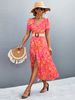 Women's Clothing Short Sleeved Long Dress_ecoleips.com