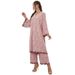 ZTY-121 Muslim Autumn Winter New Casual Women's V-neck Printed Sleeve Long Pants Set_ecoleips.com